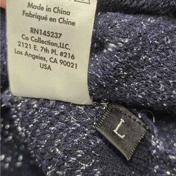 CO Womens Long Sleeve Sparkle Holiday Stripe Sweatshirt Blue Size Large Womens - Picture 5 of 7